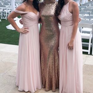 Theia Rose Gold Gemma sequin dress